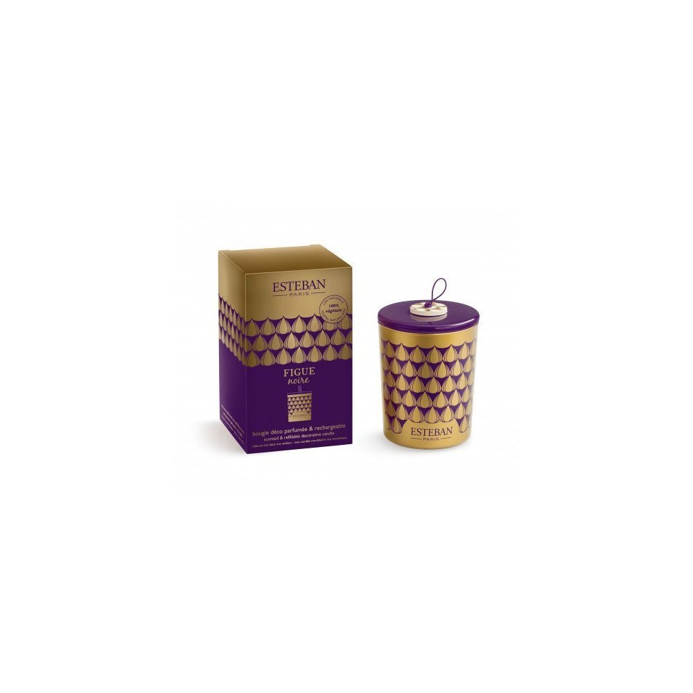 Vela perfumada decorativa recargable Figue Noire Esteban Paris