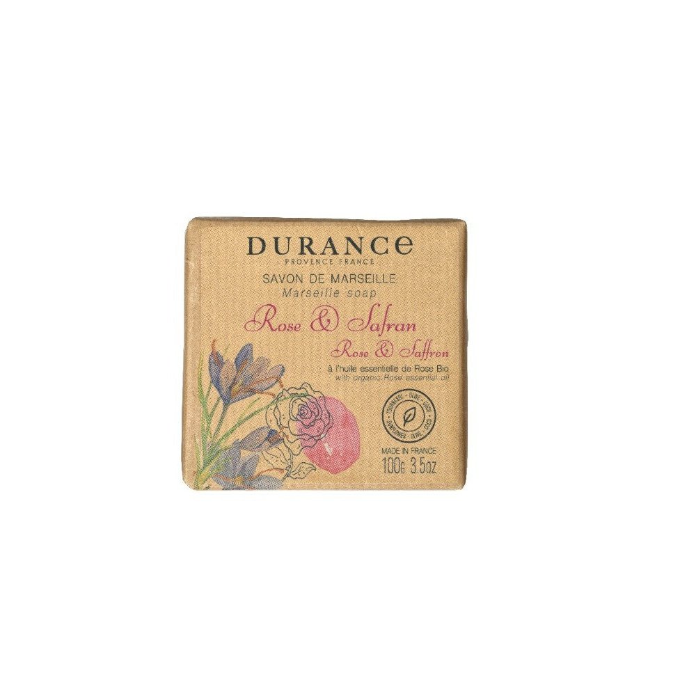 Jabón Marsella Pastilla Durance Rosa y Azafrán 100g