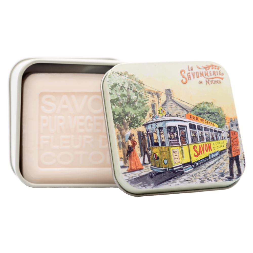 Jabón Marsella Flor de Algodón "Le Tramway" Savonnerie de Nyons 100gr | Les aromes de provence
