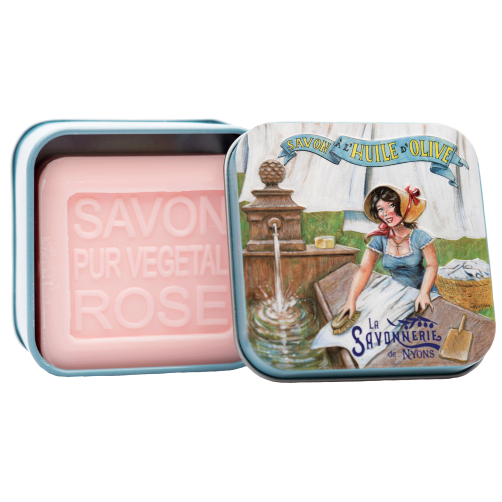 Jabón Marsella Rosa "Lavandière" Savonnerie de Nyons 100gr | Les aromes de provence
