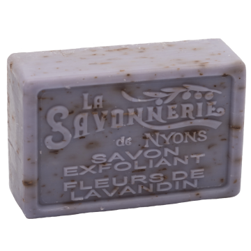 Jabón Exfoliante Savonnerie de Nyons con flores de lavanda 100gr | Les aromes provence