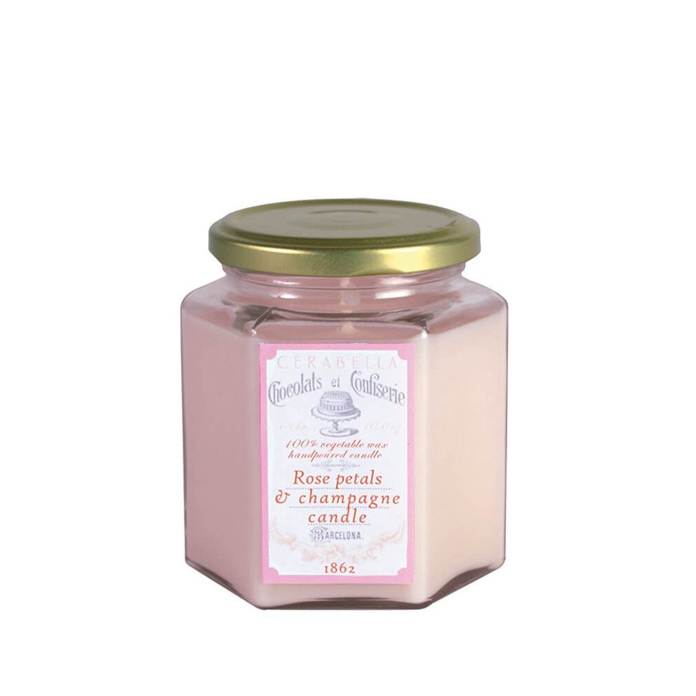 Vela Artesanal Cerabella Coconut Rose Petals & Champagne | Les aromes provence