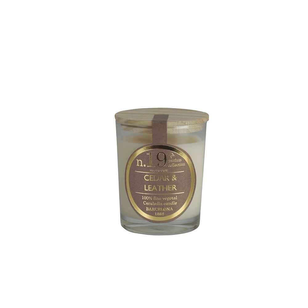 Vela Artesanal Perfumada Pequeña Cerabella Cedar & Leather Nº19 | Les aromes provence