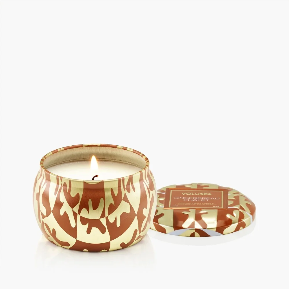 Vela Voluspa lata Pequeña Gingerbread Chalet| Les aromes Provence