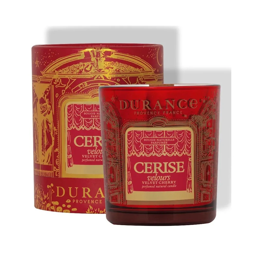 Vela Con mecha de Madera Durance Cerise Velours 300g