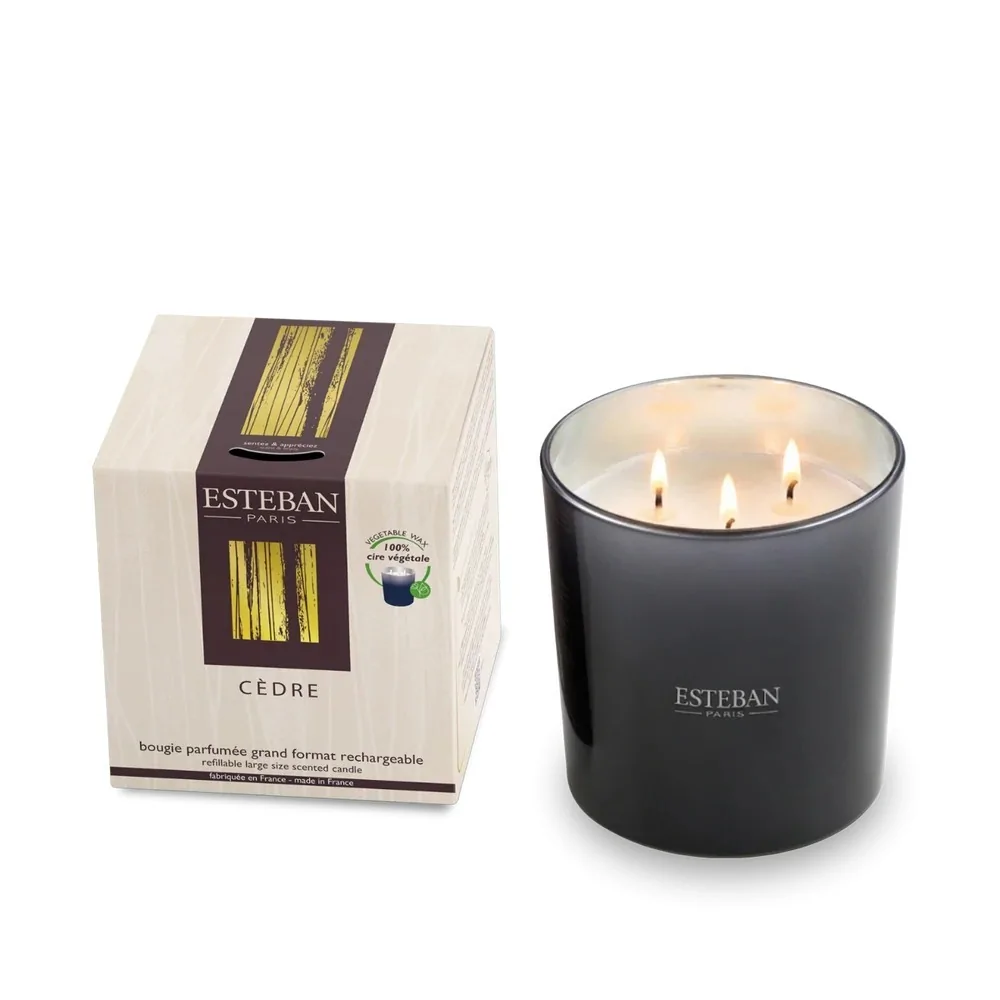 Vela Perfumada 3 Mechas Esteban Paris Cèdre 450gr.